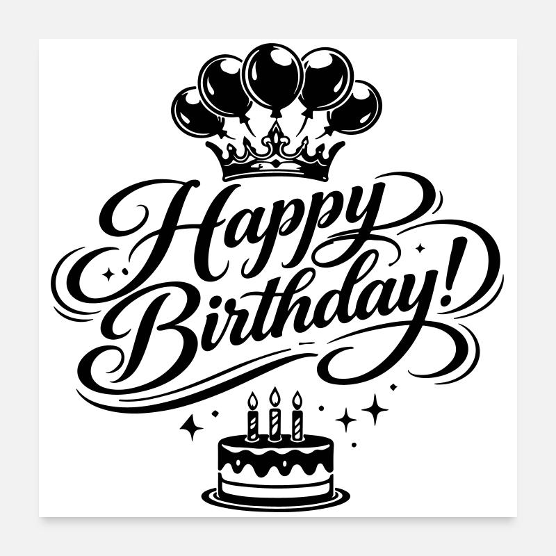 Happy Birthday Greeting Poster 24" x 24" (60x60 cm)