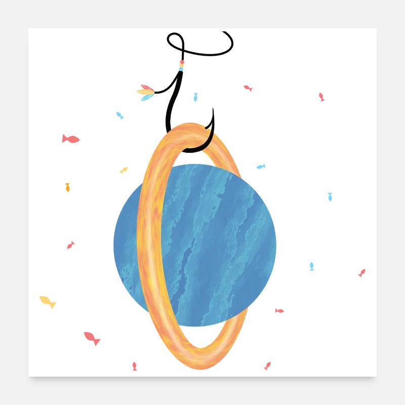 Planet on the hook (3/3) Poster 24" x 24" (60x60 cm)