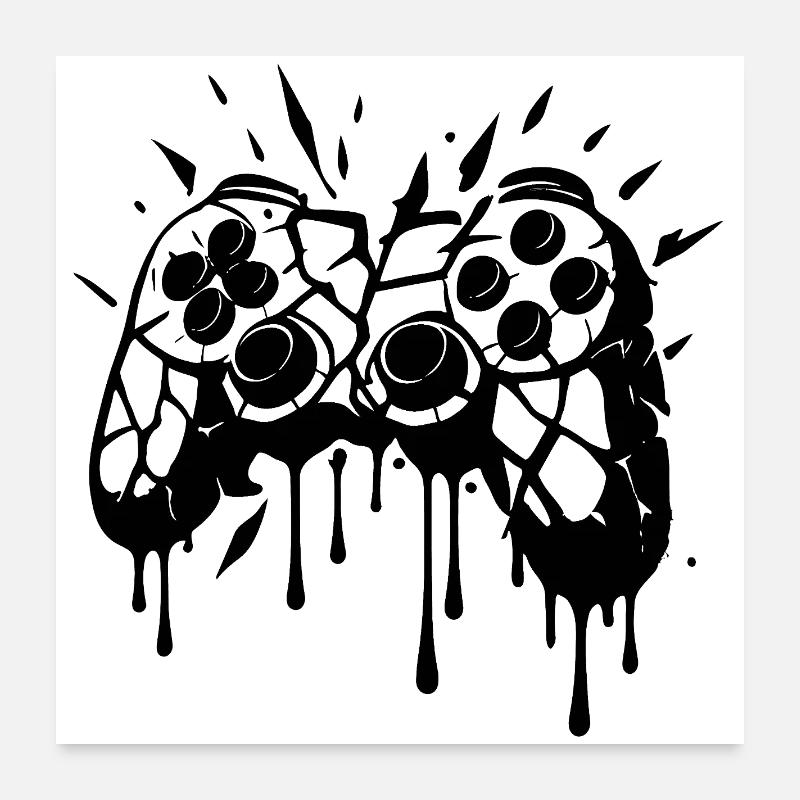 Kaputter Controller Poster 60x60 cm