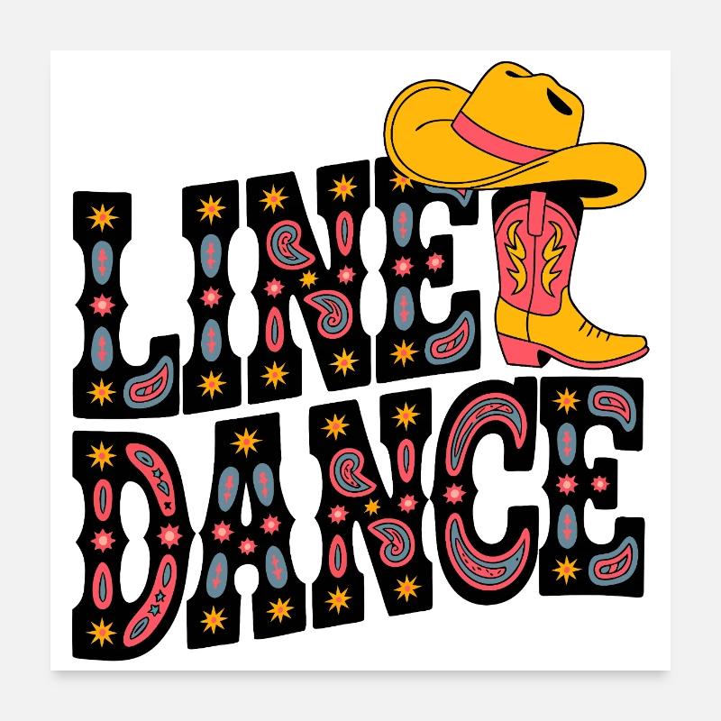 Neon Cowboy Boots Pattern Poster 24" x 24" (60x60 cm)