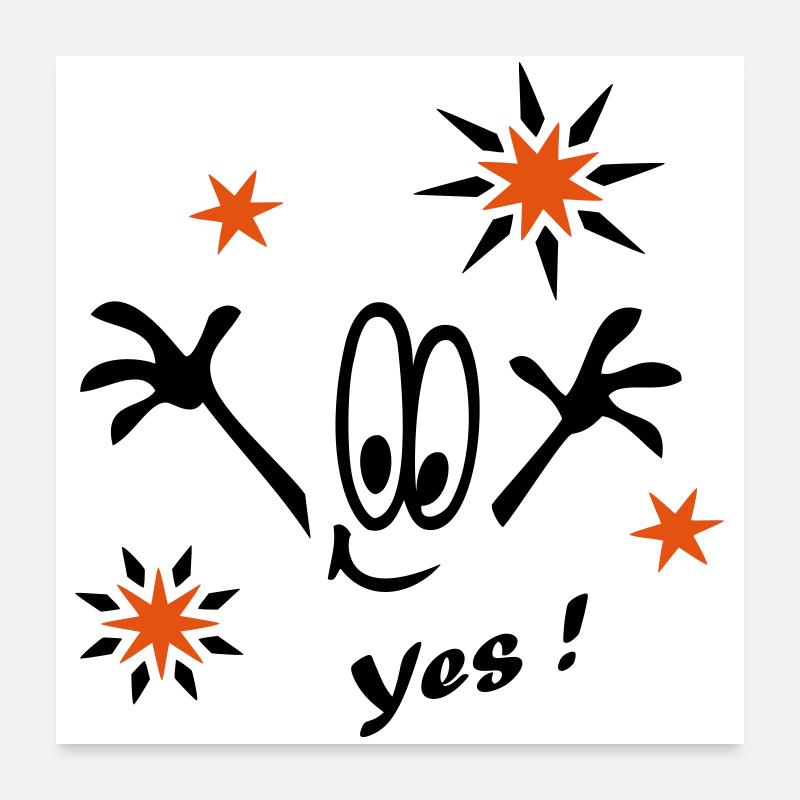Silvester, Sterne, Yes Poster 60x60 cm