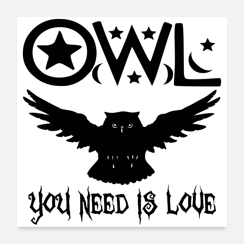 Owl you need is Love Poster 60x60 cm