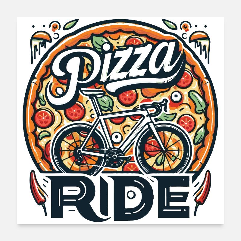 Design der Pizza-Radtour Poster 60x60 cm