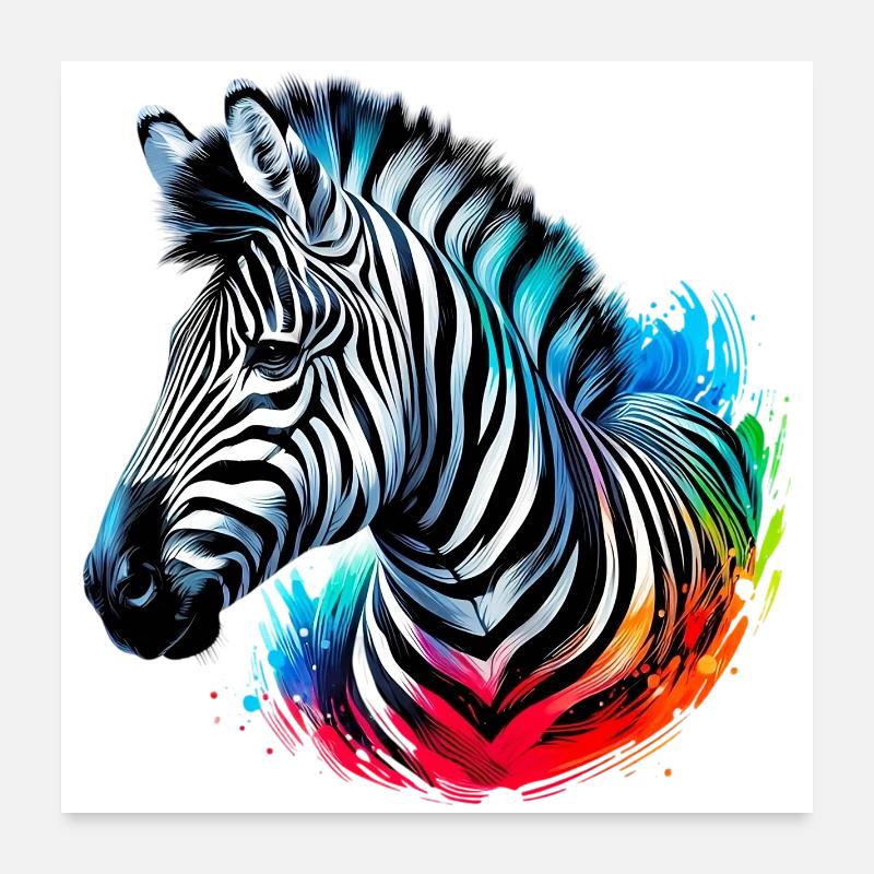 Zebra Poster 24" x 24" (60x60 cm)