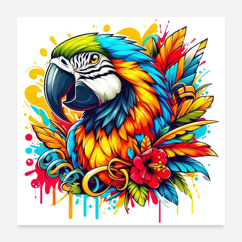 Perroquet Poster 60 x 60 cm