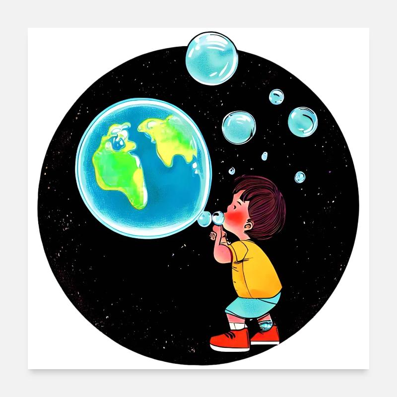 Planet Earth - Poster 24" x 24" (60x60 cm) - white