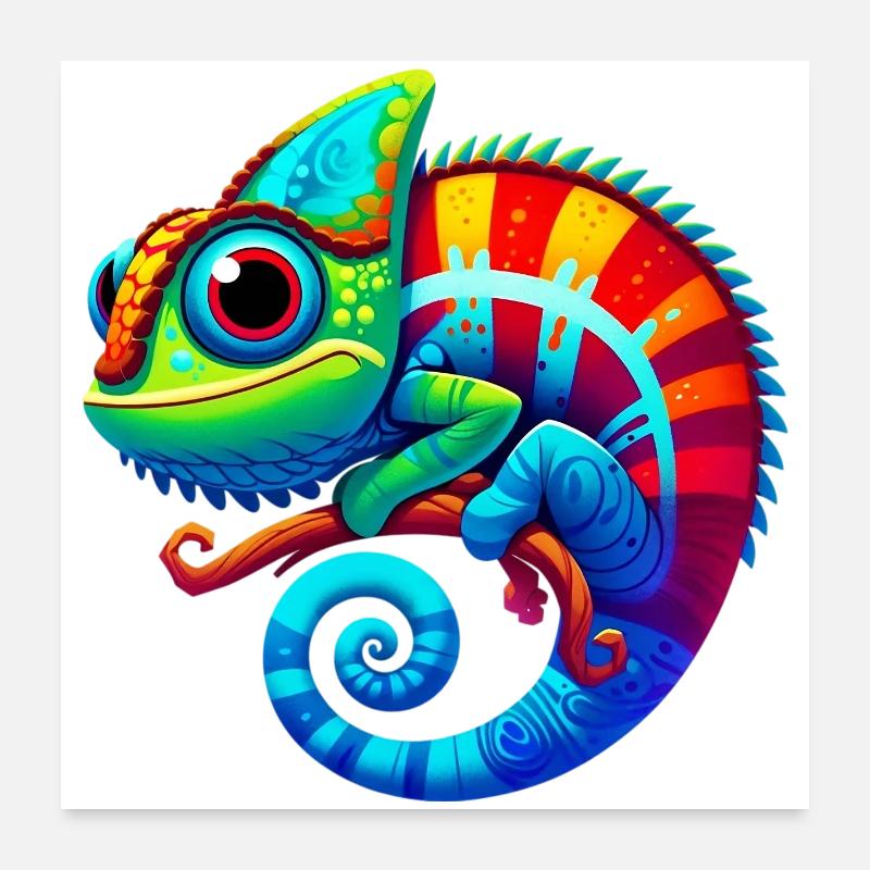 Chamäleon Poster 60x60 cm