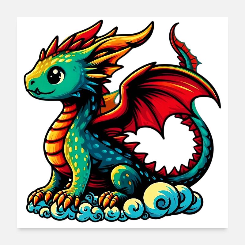 Dragon Poster 60 x 60 cm