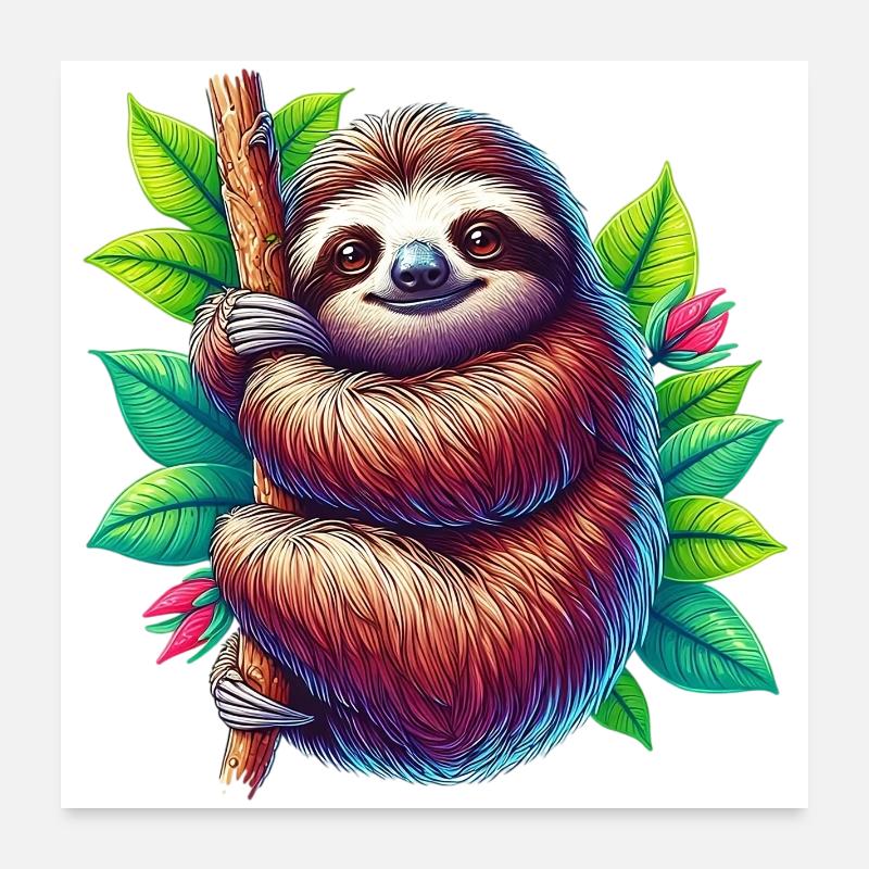 Faultier Poster 60x60 cm