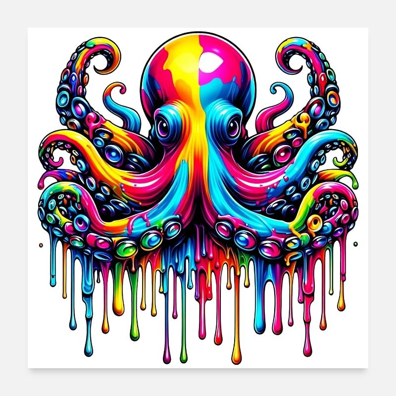 Krake Poster 60x60 cm