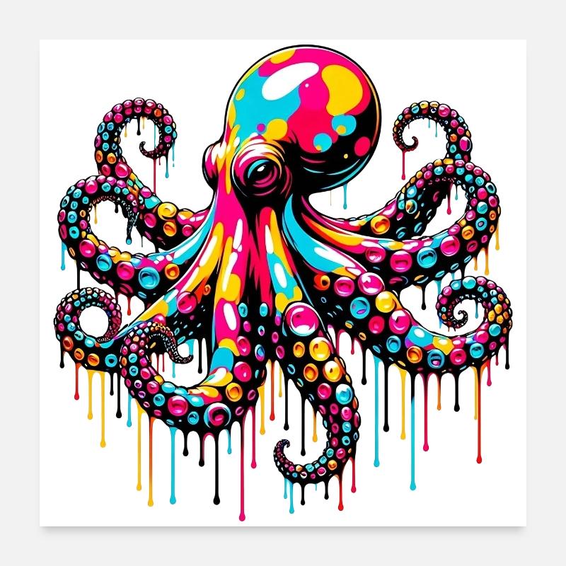 Krake Poster 60x60 cm