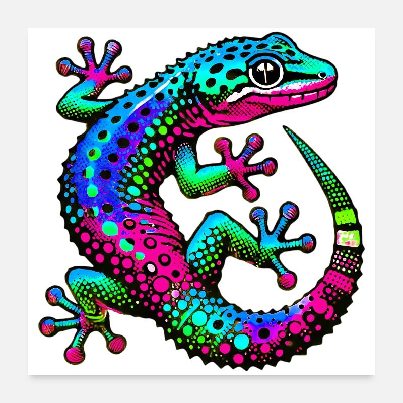 Gecko Poster 60 x 60 cm