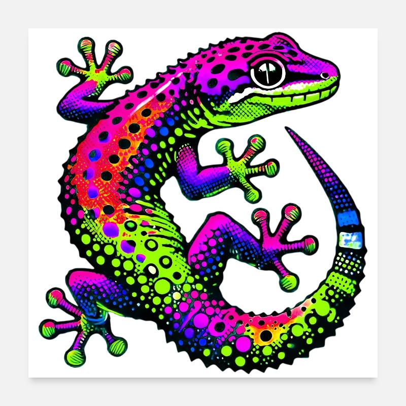 Gecko Poster 60 x 60 cm