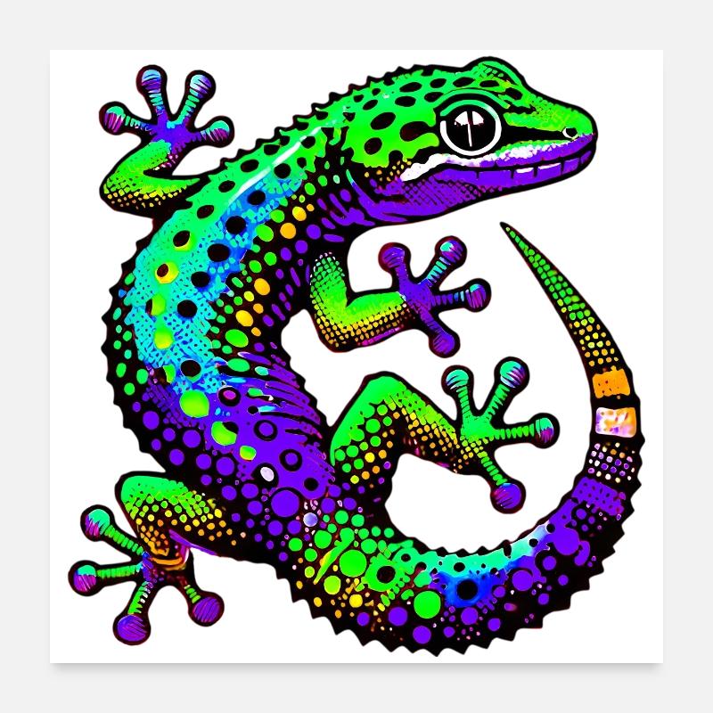 Gecko Poster 60 x 60 cm