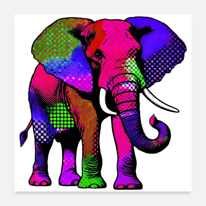 Éléphant Poster 60 x 60 cm