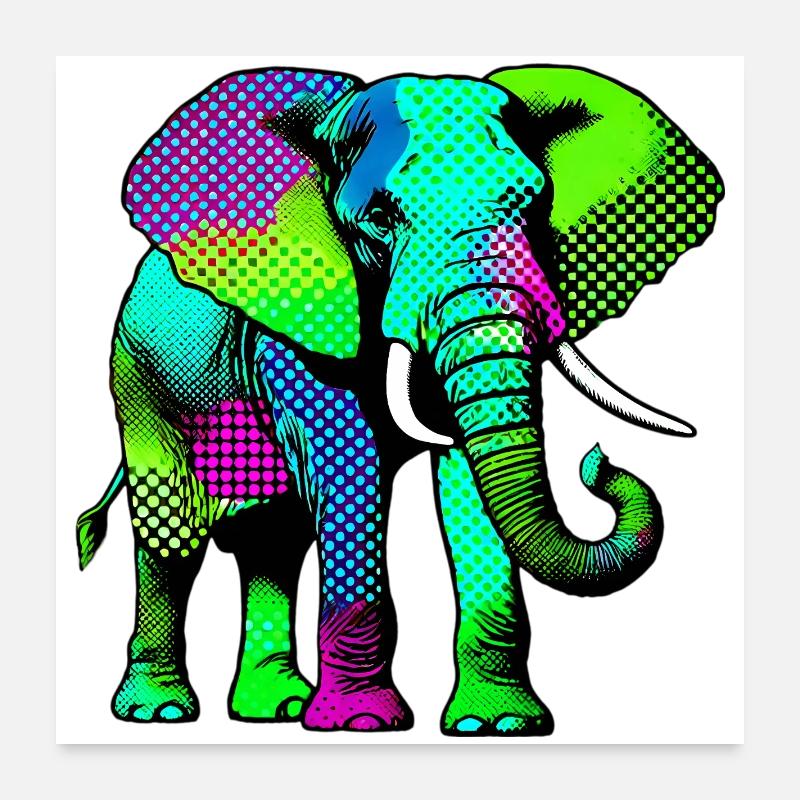 Éléphant Poster 60 x 60 cm