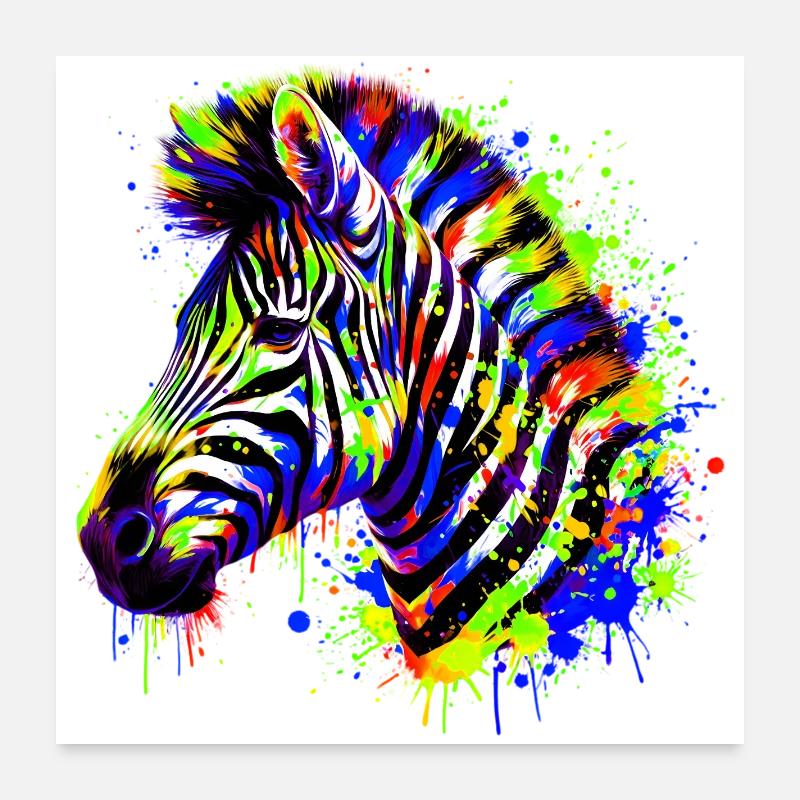 Zèbre Poster 60 x 60 cm
