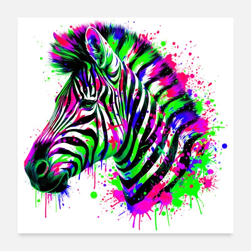 Zèbre Poster 60 x 60 cm