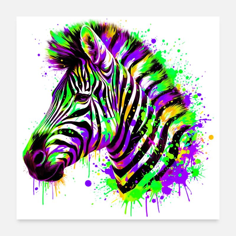 Zèbre Poster 60 x 60 cm