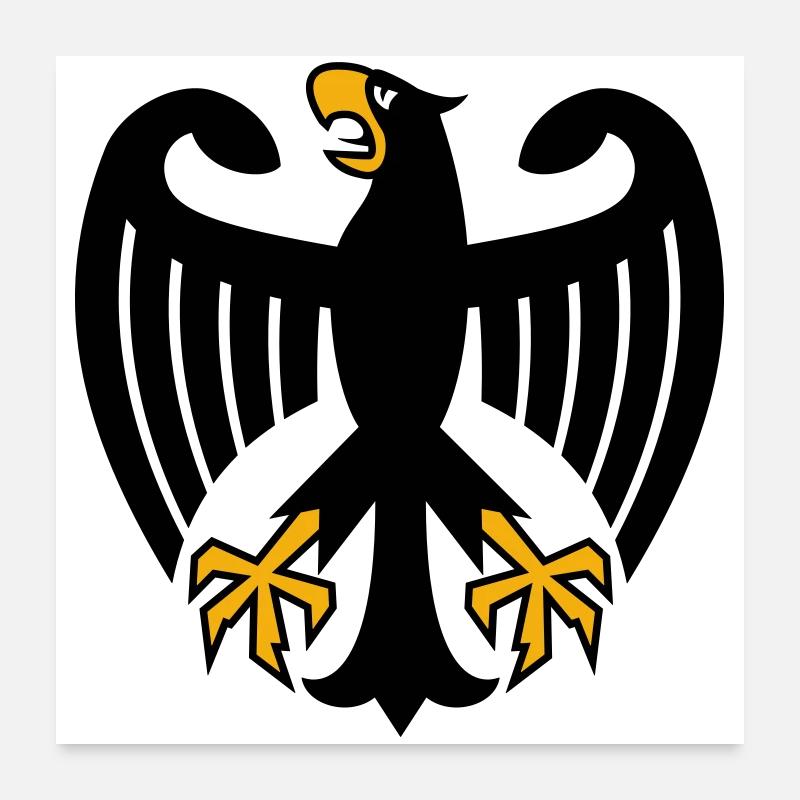 Bundesadler Deutschland Adler Wappen - Poster 60x60 cm - Weiß