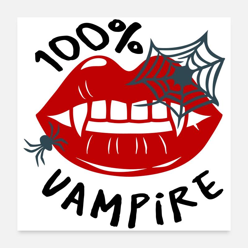 Spider web with lip motif Poster 24" x 24" (60x60 cm)