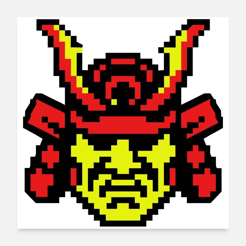 Pixel Samurai 8bit Poster 24" x 24" (60x60 cm)