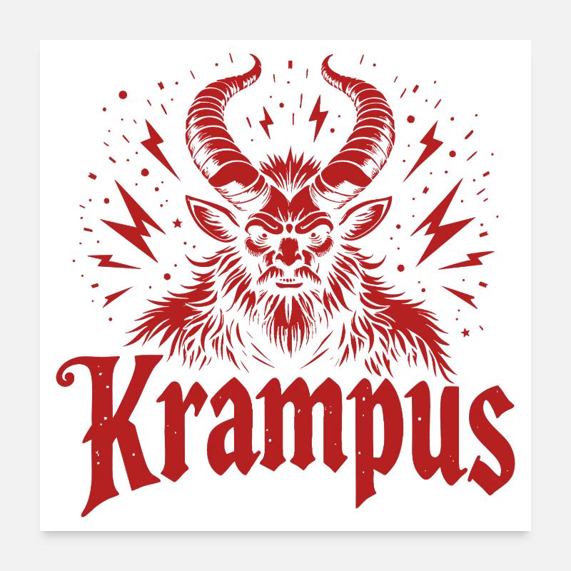 Krampus - Poster 60x60 cm - Weiß