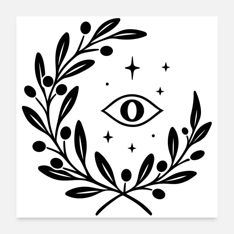 Yule mystique avec un œil - Yule de Noël Poster 60 x 60 cm