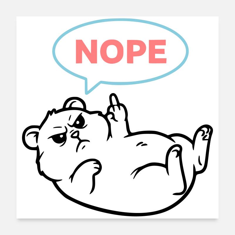 Hamster Nope Comic Speech Bubble Poster 24" x 24" (60x60 cm)