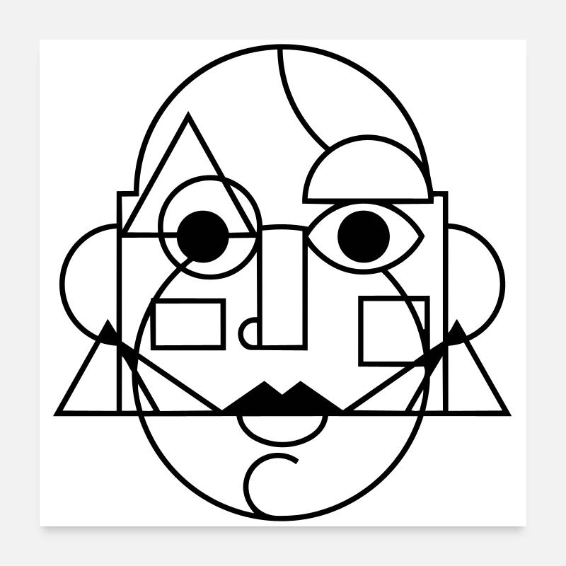 abstract art face Poster 24" x 24" (60x60 cm)