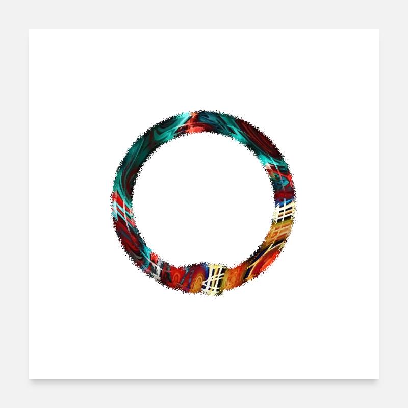 Ouroboros Psychedelische Farben Poster 60x60 cm