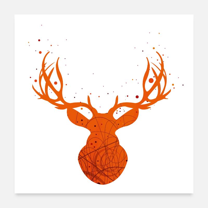Fire moose Poster 24" x 24" (60x60 cm)
