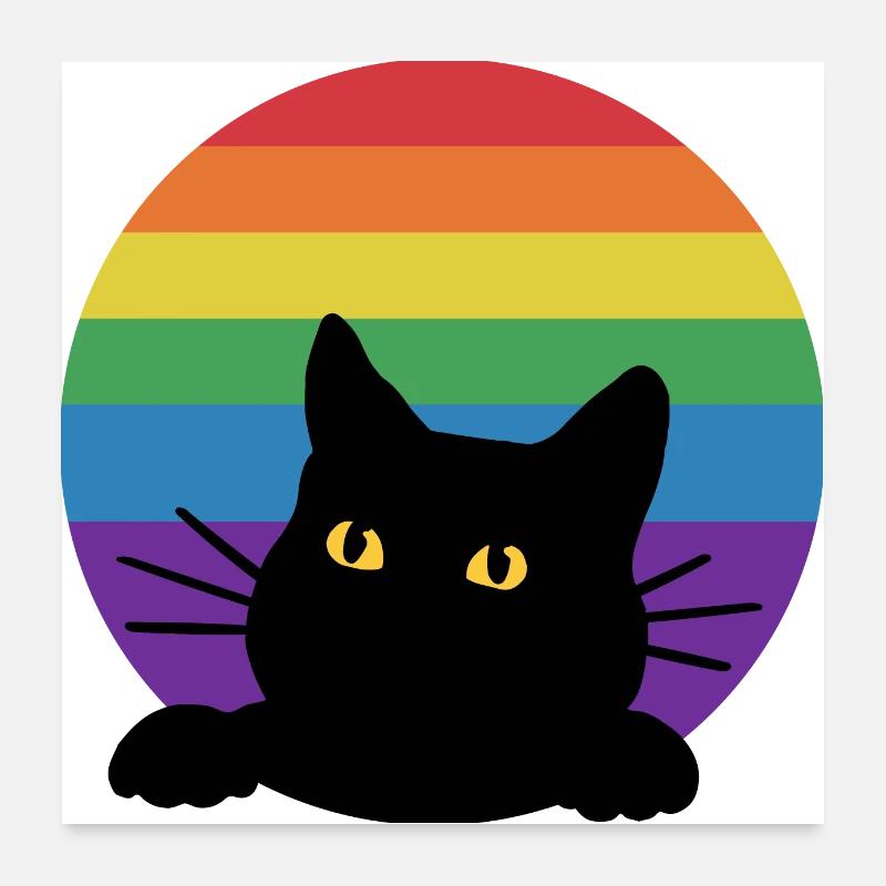 Rainbow cat Poster 24" x 24" (60x60 cm)