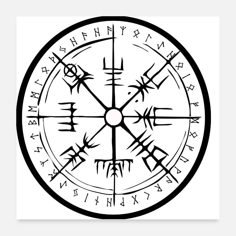 cercle de runes vegvisir Poster 60 x 60 cm