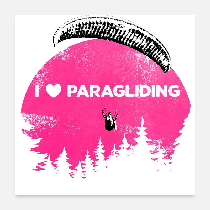 I 🤍 Paragliding pink Poster 60x60 cm