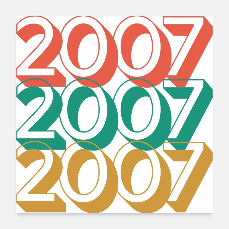 Anniversaire année 2007 / Vintage 2007 Poster 60 x 60 cm