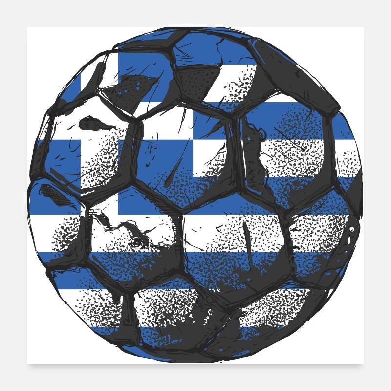 Drapeau de la Grèce Hellas Athènes Drapeau de la Grèce Poster 60 x 60 cm