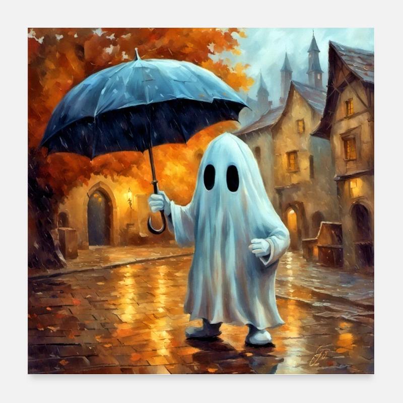 Gespenst im Regen Poster 60x60 cm