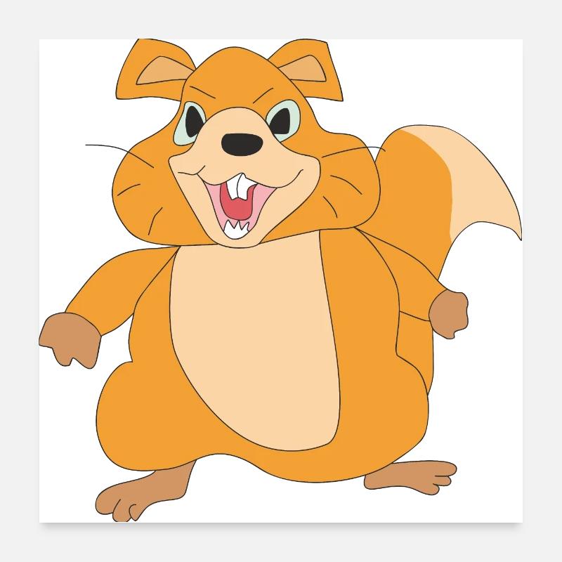 Lustiges kleines Eichhörnchen Poster 60x60 cm