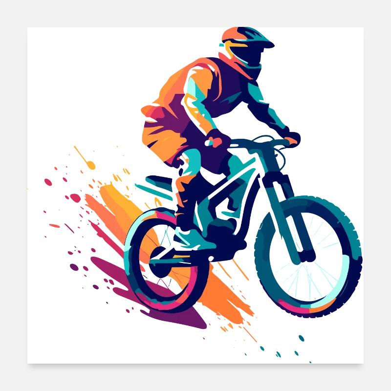 Mountainbikedesign Poster 60x60 cm