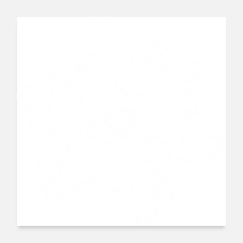 snowflake 10 white - Poster 60x60 cm - Weiß
