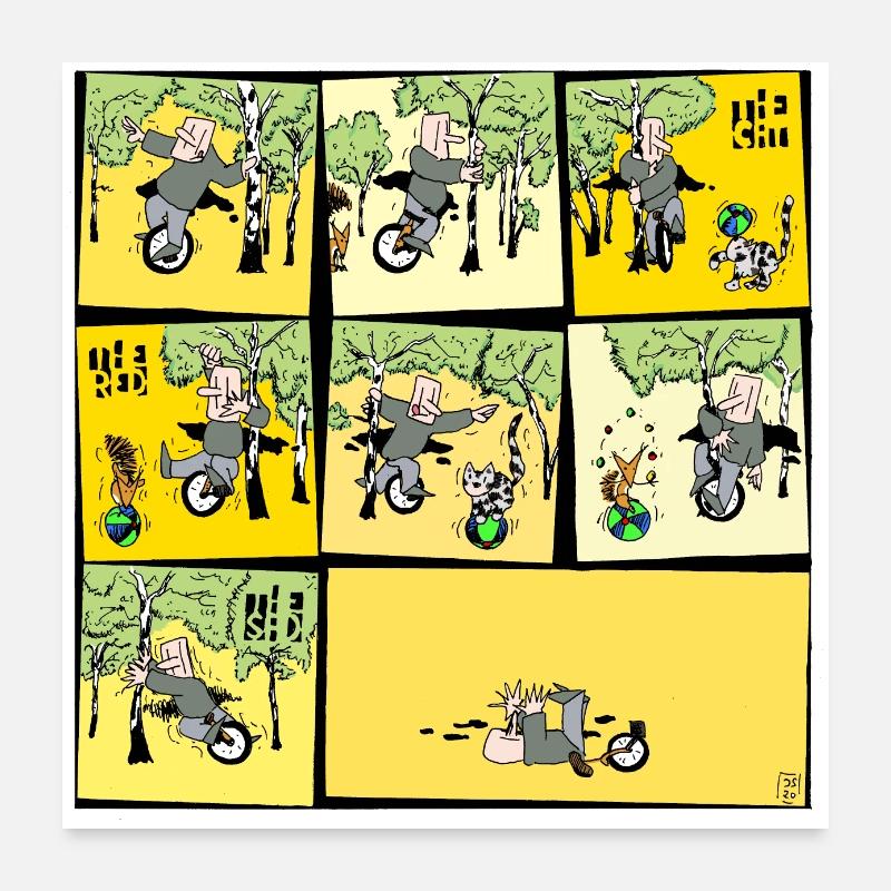 Einradfahren Poster 60x60 cm