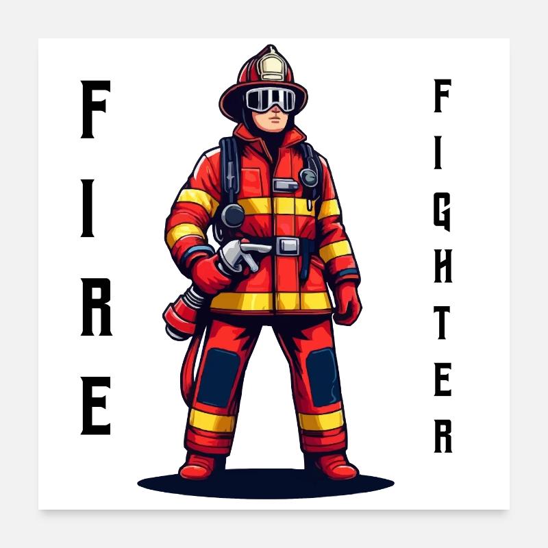 Fireman Poster 24" x 24" (60x60 cm)