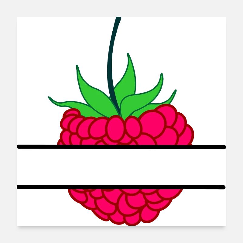 Raspberry banner Poster 24" x 24" (60x60 cm)
