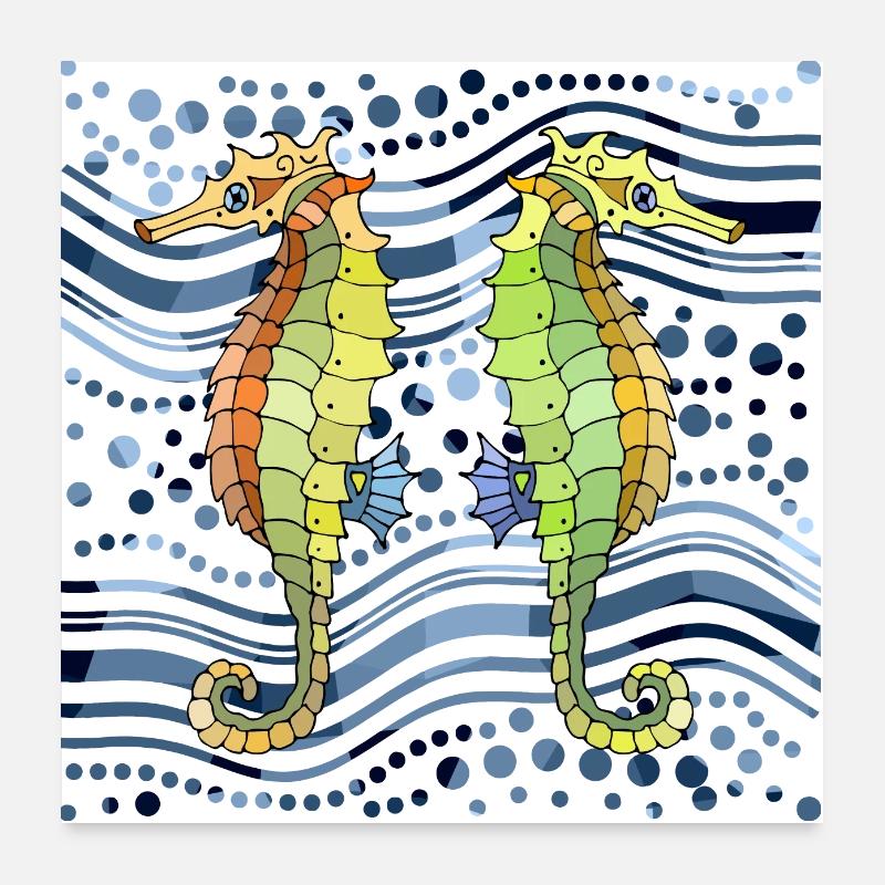 Hippocampes Poster 60 x 60 cm