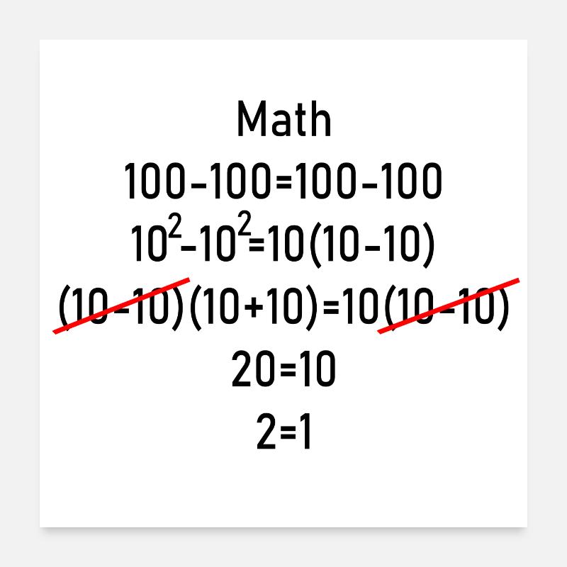mathématiques - Poster 60 x 60 cm - blanc