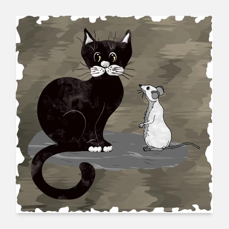 Katz 'und Maus Poster 60x60 cm
