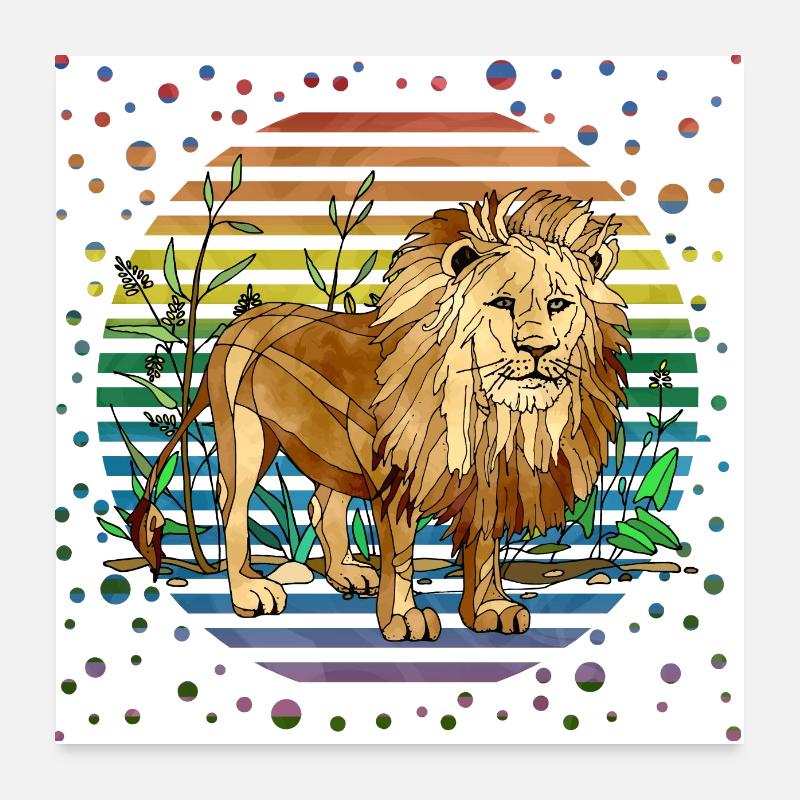 Lion Poster 60 x 60 cm