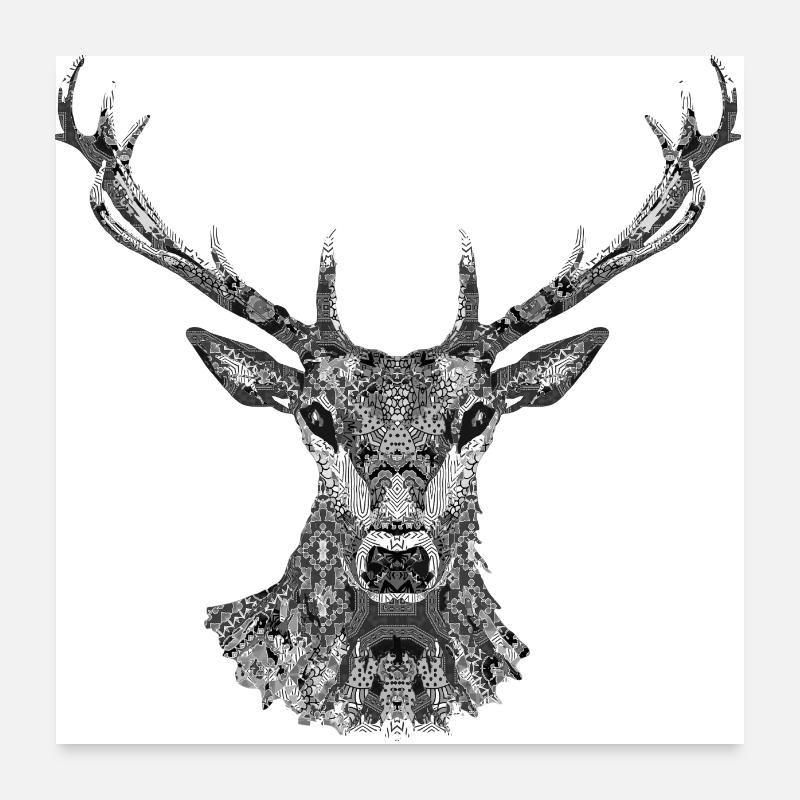 Hirsch Poster 60x60 cm