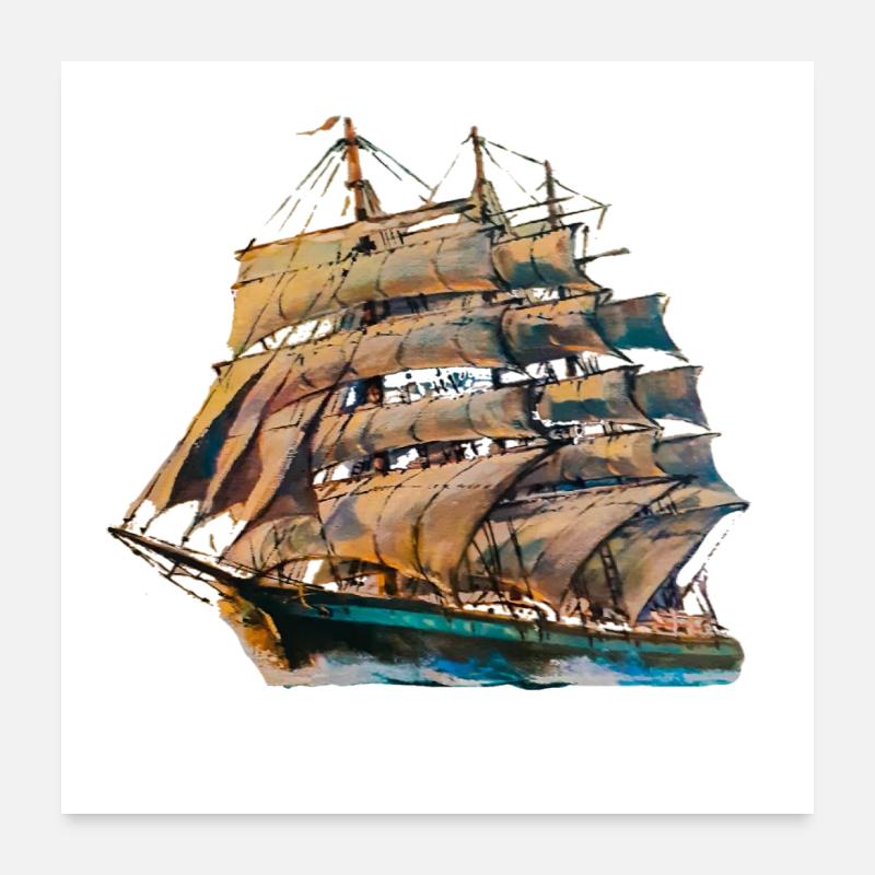Segelschiff Poster 60x60 cm
